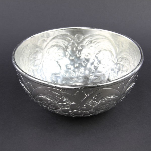 10"AL.NKL EMBSD ROUND BOWL
