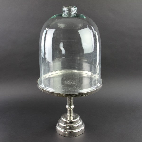24"GLSS PEDESTAL DOME AL.NICK