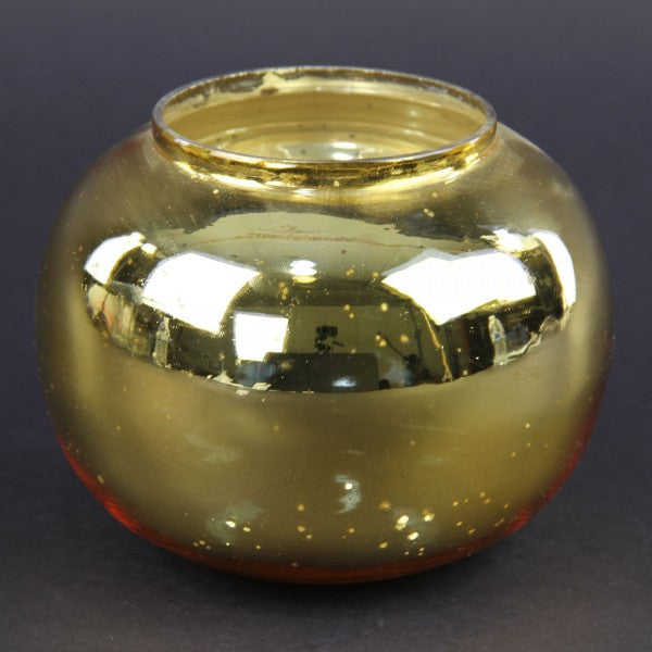 5"X3.5"GLASS BALL GOLD