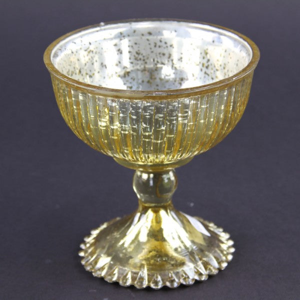 5"MER.GOLD GLSS PEDESTAL BOWL