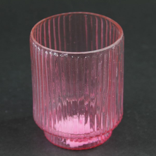 4"X4"PLT.GLASS VOTIVE BLUSH