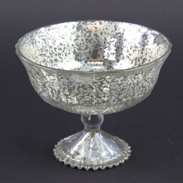 7"X5"ANT.SILV GLSS PDSTL BOWL