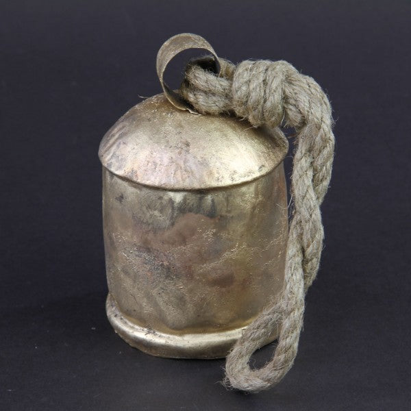 5.5"X3"COWBELL GOLD RUSTIC