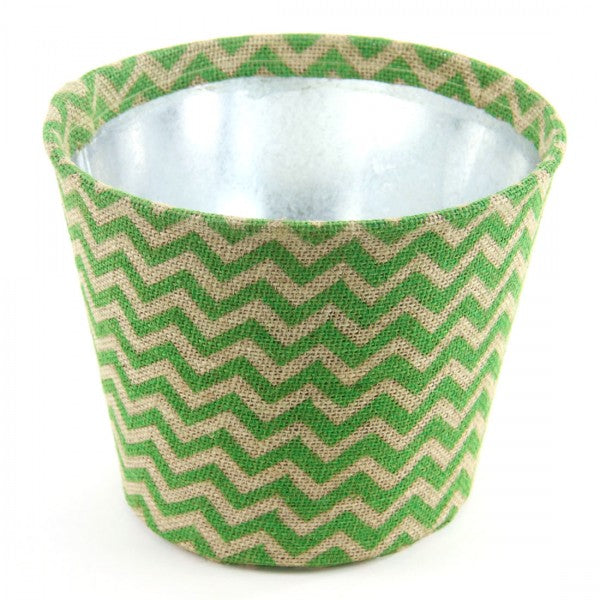 7"BURLAP CHEVRON PLANTER