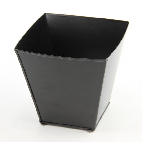 5"X5"SQ.TIN PLANTER BLACK