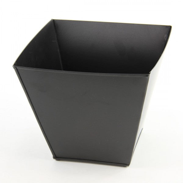 6.5"X6"SQ.TIN PLANTER BLACK