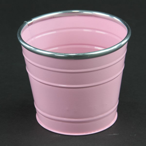 5"POT W/STEEL RIM PINK
