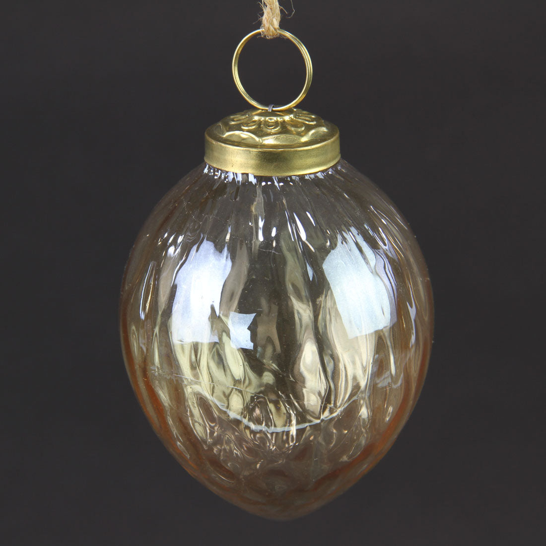 GLASS ORN OPTIC LUSTER CHAMPAG