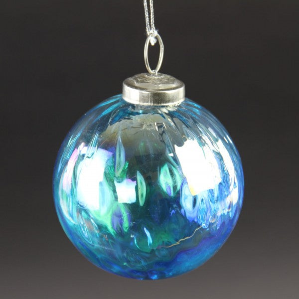 GLASS ORN OPTIC LUSTER AQUA