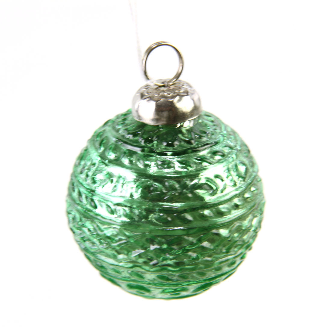 2"GLASS MERCURY ORNA GREEN