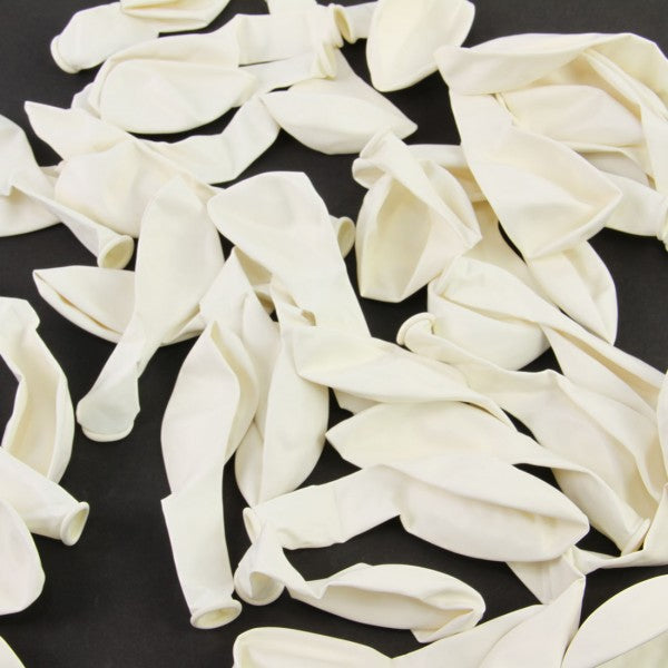 12" LATEX BALLOON 100 BALLOONS PER PACKAGE WHITE