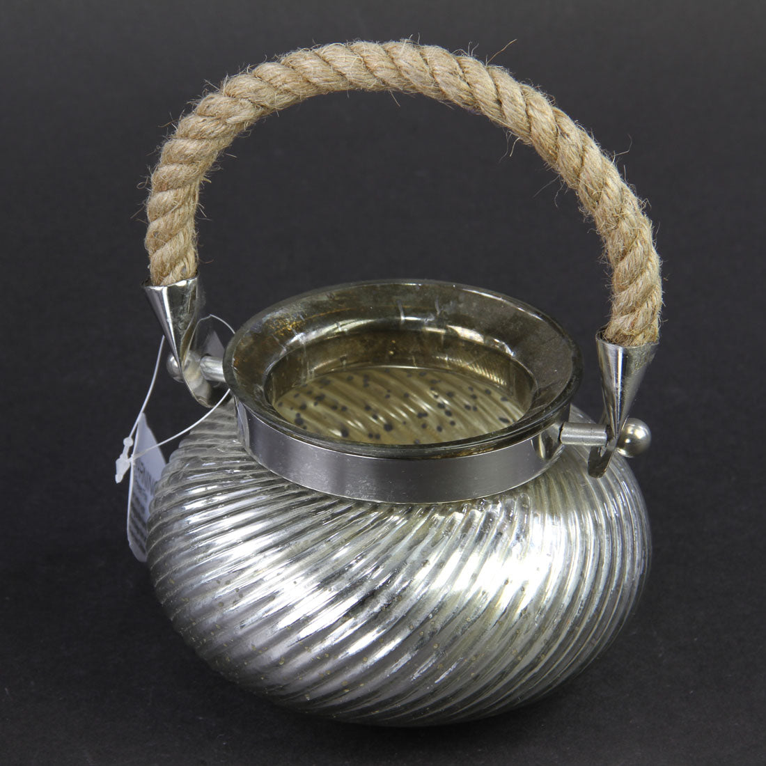 7"GLASS ROPE CANDLE HLDR M25