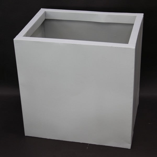 24"MTL WHT PLANTER S3