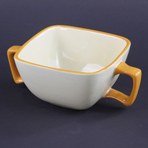 SQ BOWL W/HANDLE AMBR CLR M25