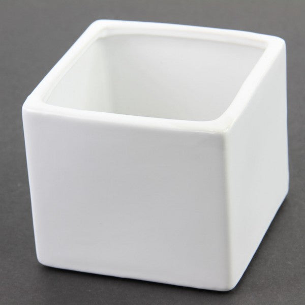 4"X4" CERAMIC CUBE SATIN.WHT