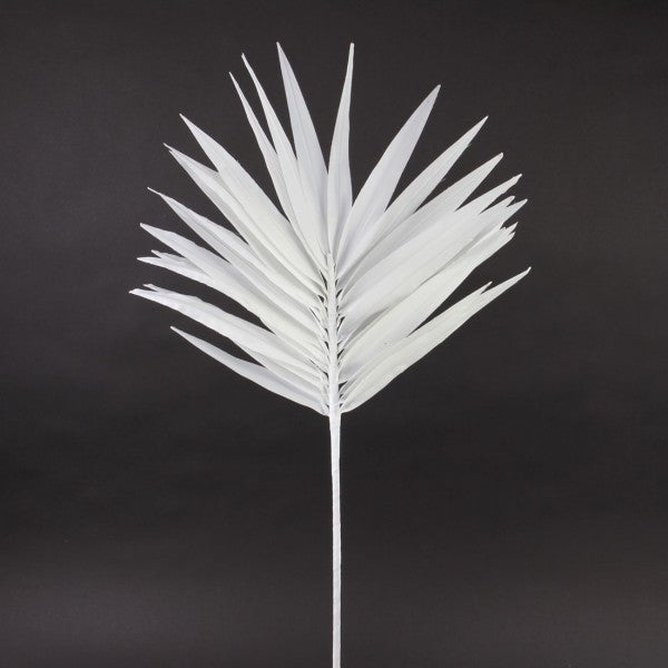 35"FAN PALM SPRAY WHITE