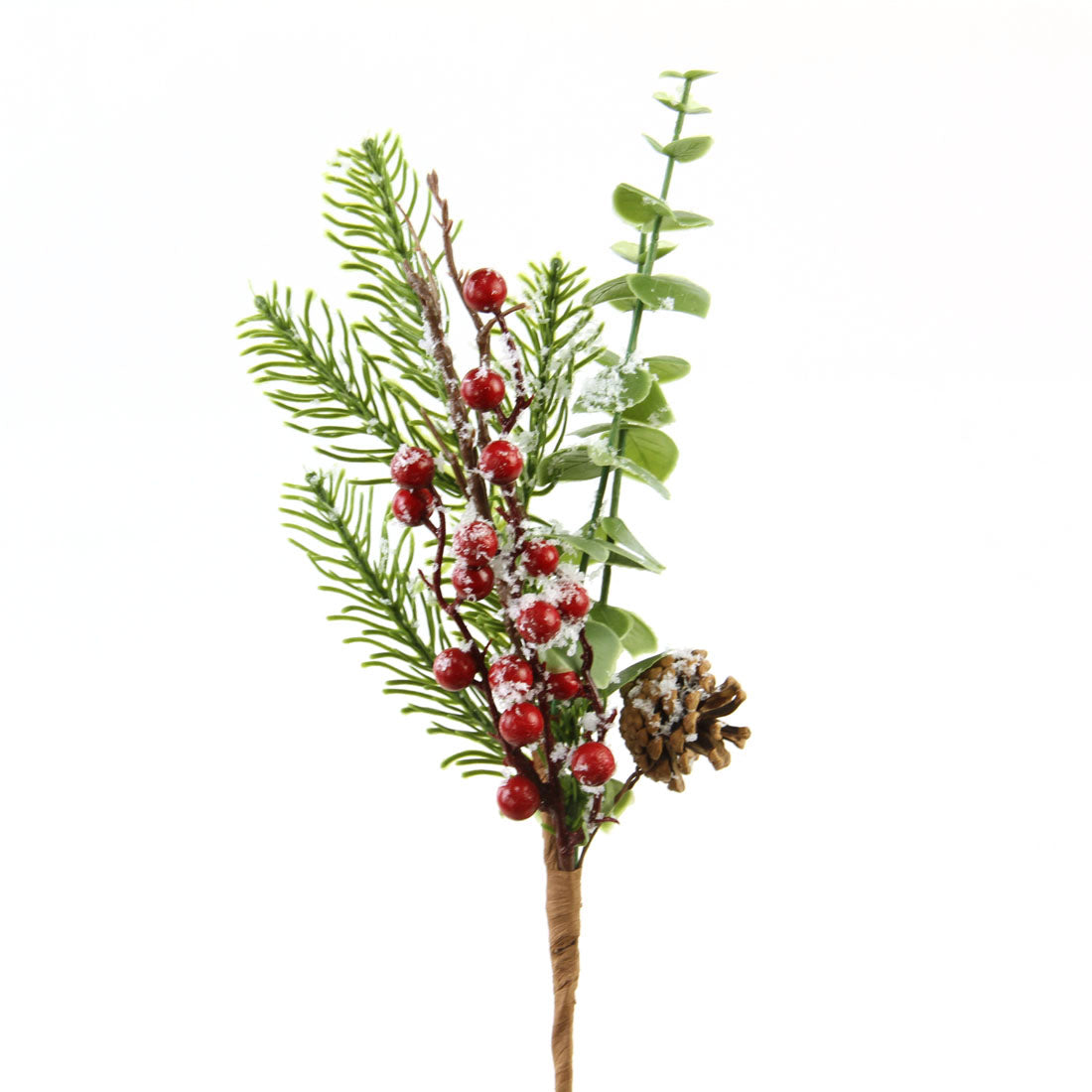 16"SNOW BERRY/CONE/PINE PICK