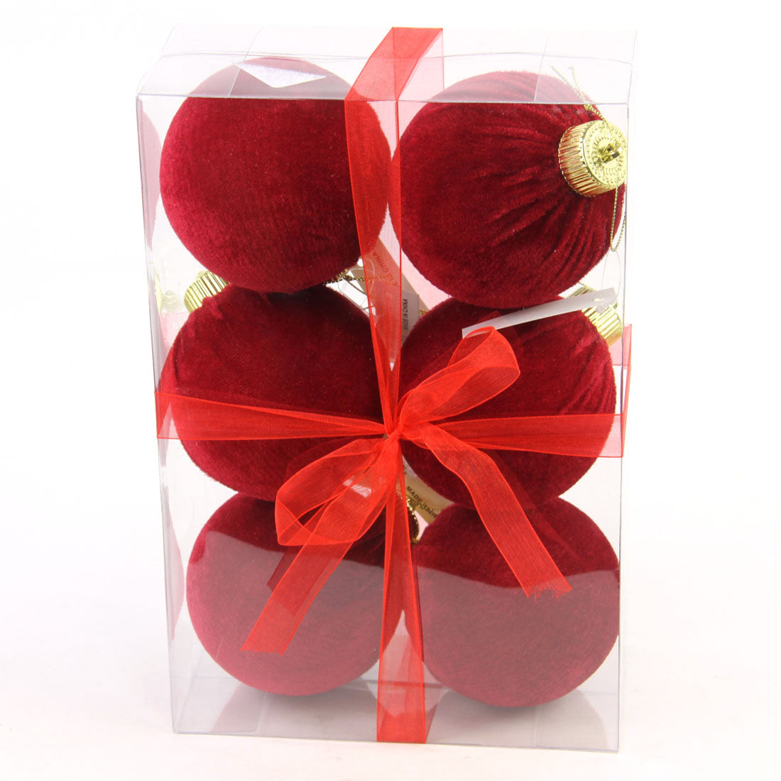 4"WINE VELVET BALL 6/BX BURGUD