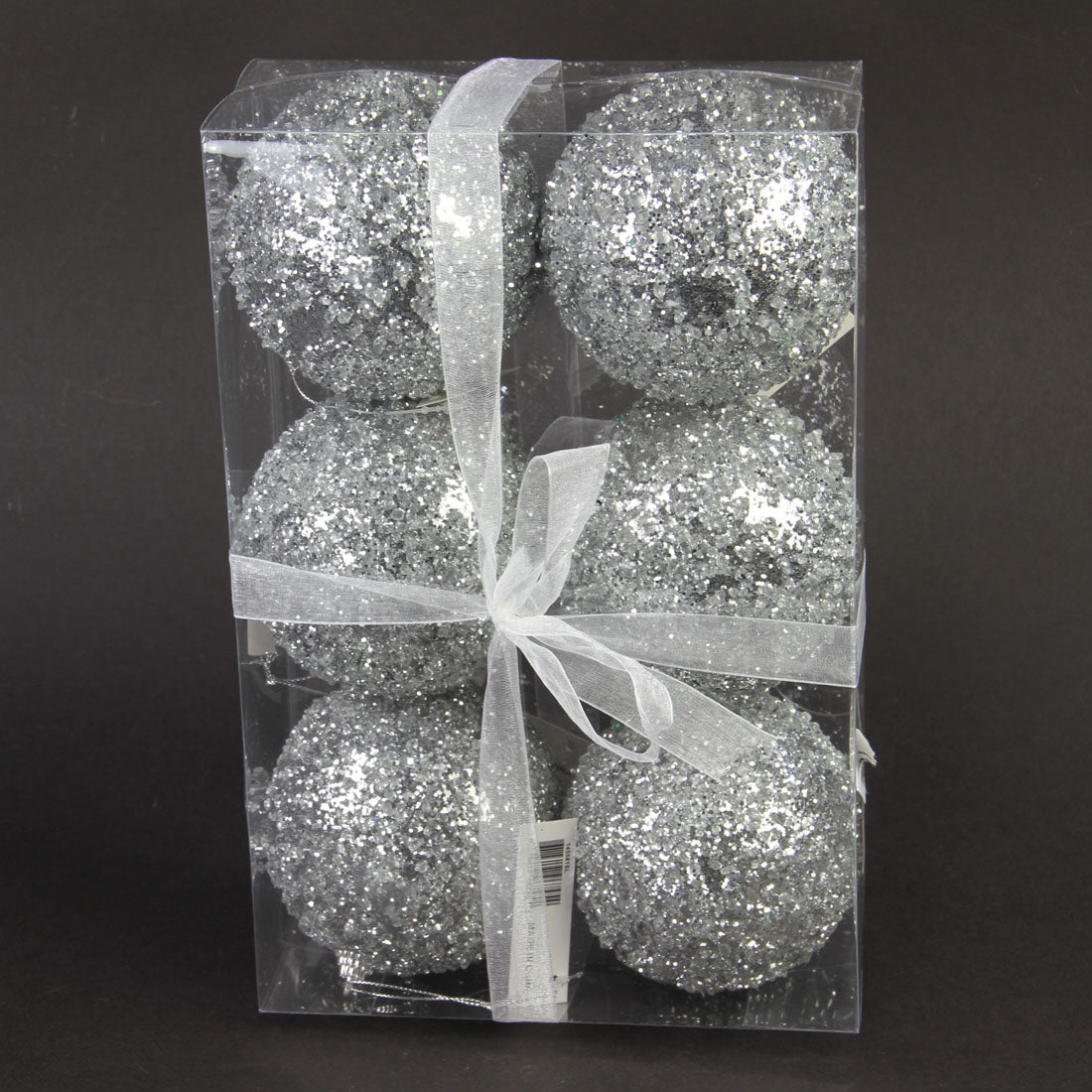3.94"BALL ORN 6/BX SILVER