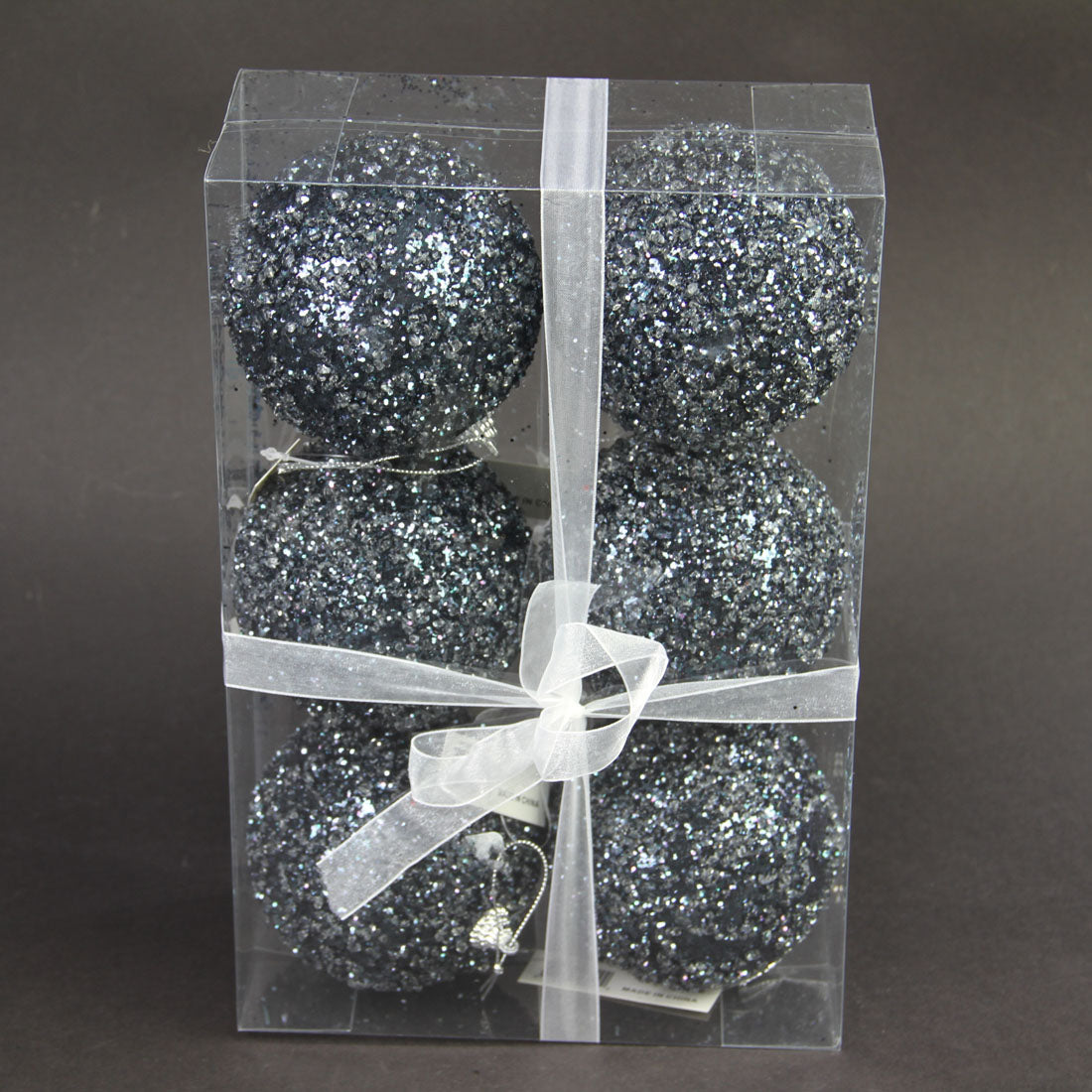 4"BALL ORNA 6/BX DK.BLUE