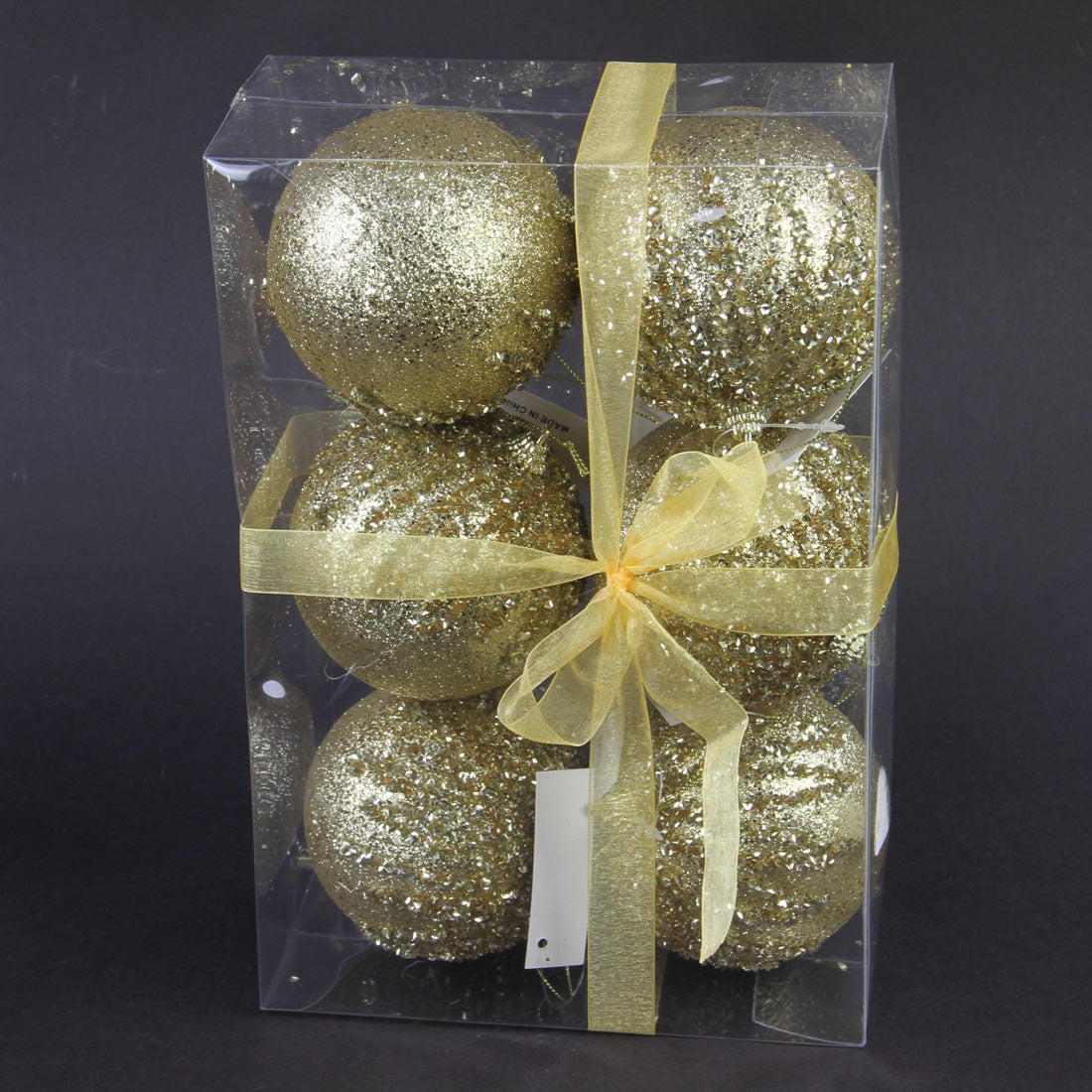 3.94"BALL ORNA 6/BX GOLD