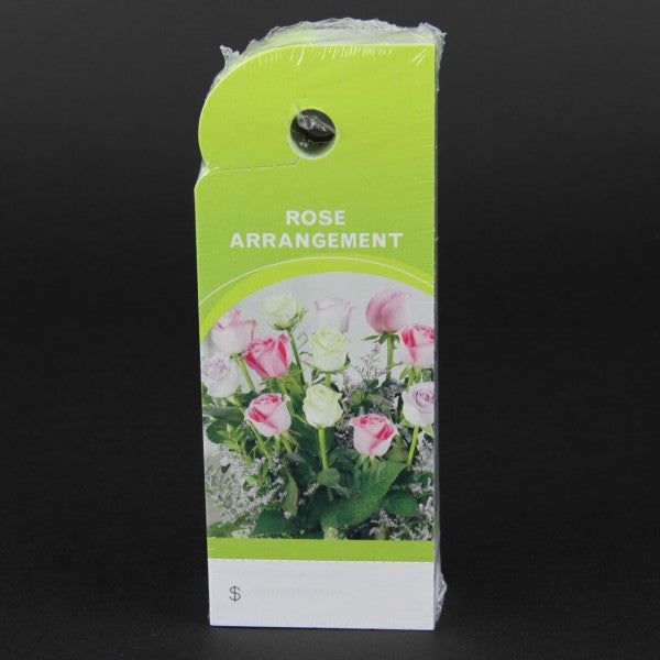 5.25"X2"CARE TAG ROSE ARRAG.