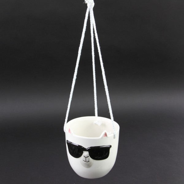LLAMA SHAPED HANG.PLANTER S2
