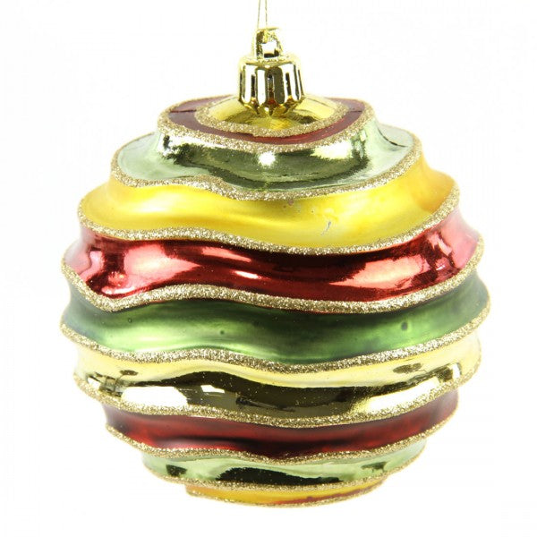 100MM GROOVE BALL ORNAMENT