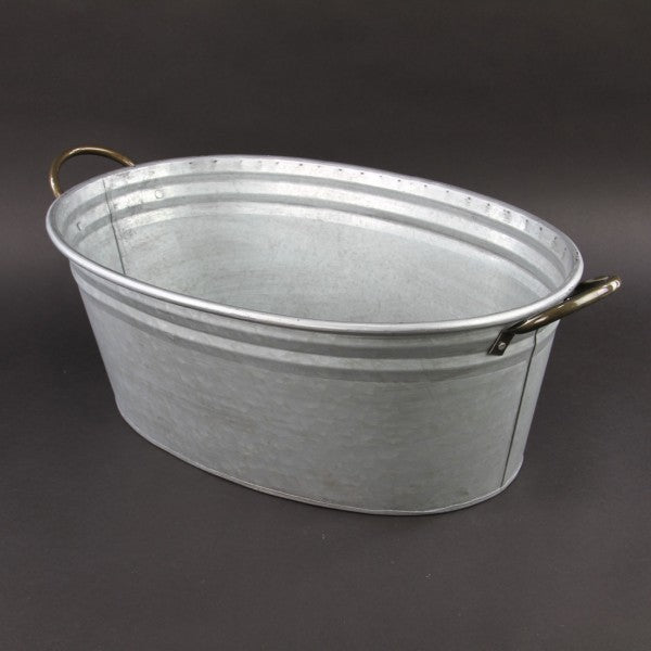 21"GALVANIZED OVAL PLANTER