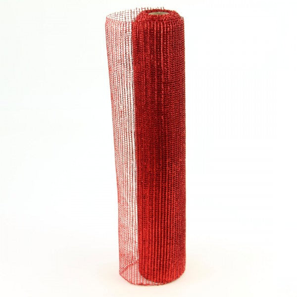 19 INCH X 10 YARD METALLIC NETTED FABRIC