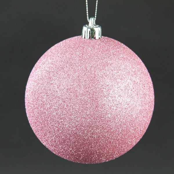100MM GLITTERED BALL ICY PINK