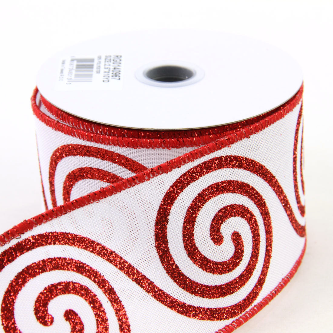 2.5"X10Y LARGE SWIRL WHT/RED