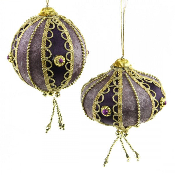 BALL/ONION VEL/SAT/BEAD ORN