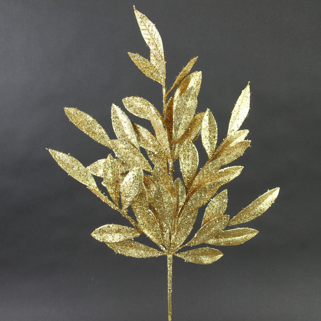 23"GLITTER BAY LEAF SPRAY