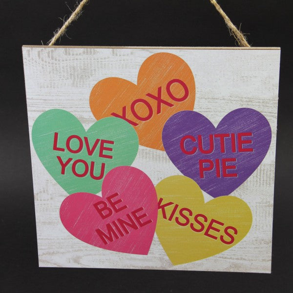 10"SQ.CANDY HEARTS SIGN