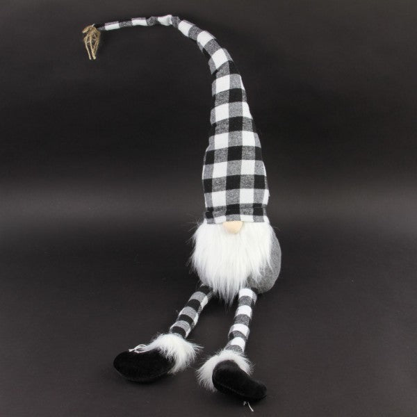 30.75"CHECK FAB.SITTING GNOME