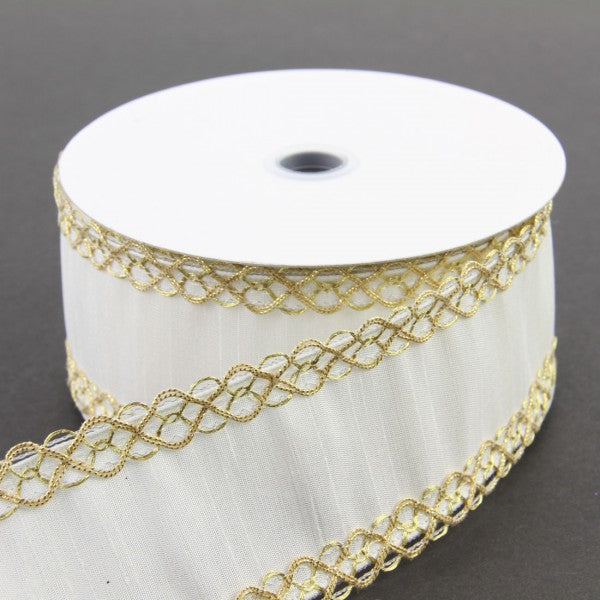 2.5"X10YD FAUX DUPIO/MET TRIM