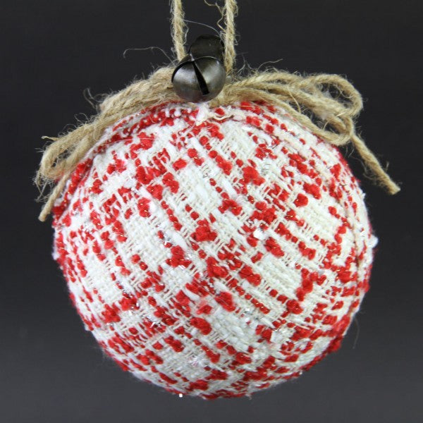 5"TWEED FAB.BALL ORNA