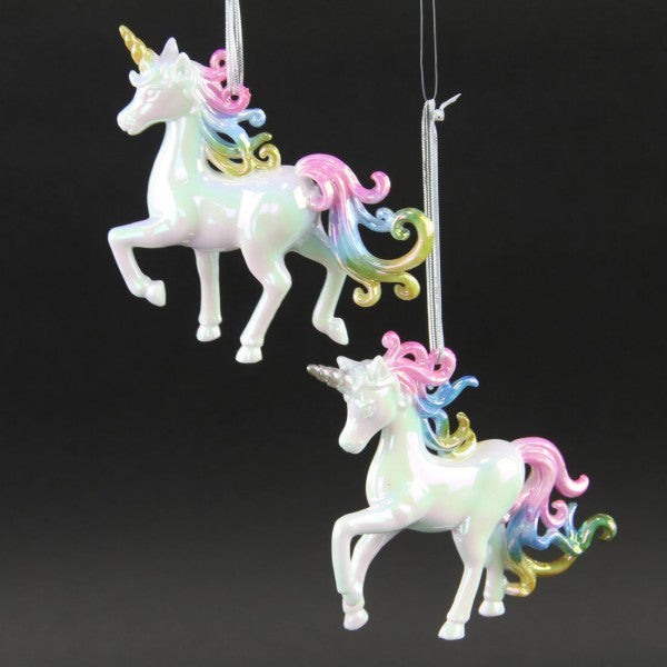4"WHT UNICORN W/MUL COLOR