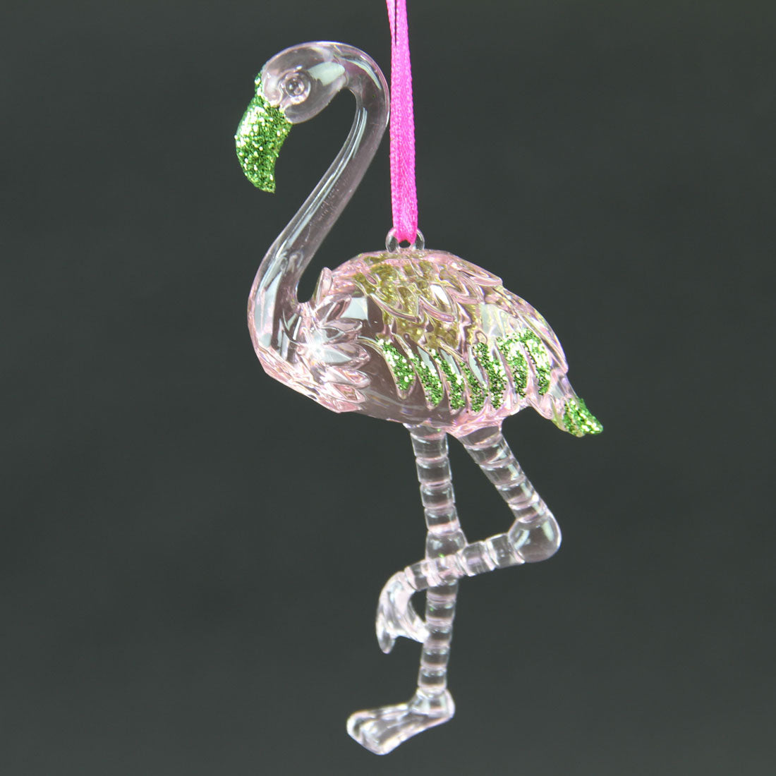 4.9"PINK FLAMINGO ORN A25