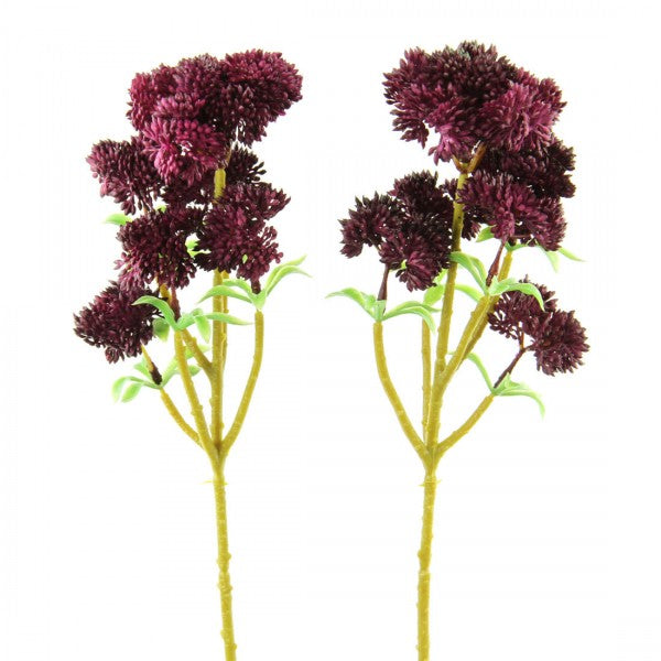 13.5"SEDUM SPRAY 2/BG PURPLE