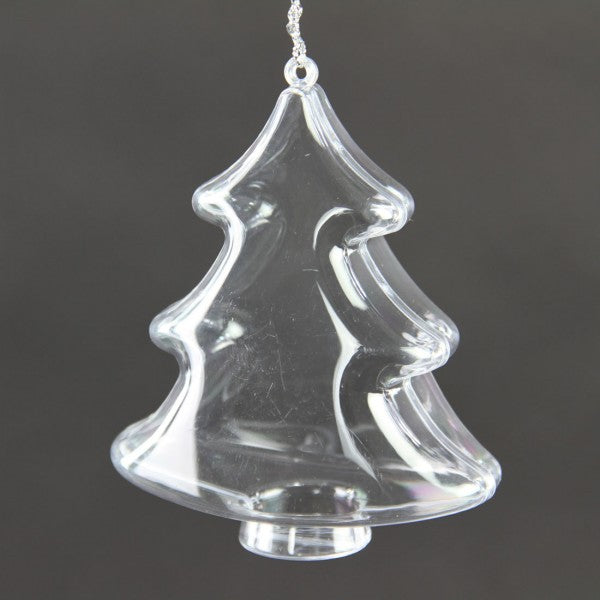 4.25"CLEAR HANGING TREE ORNA