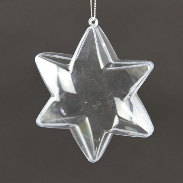 4.25"CLEAR HANGING STAR ORNA