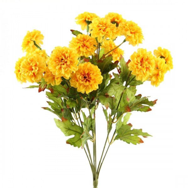 16" ZINNIA BUSH X9 YELLOW