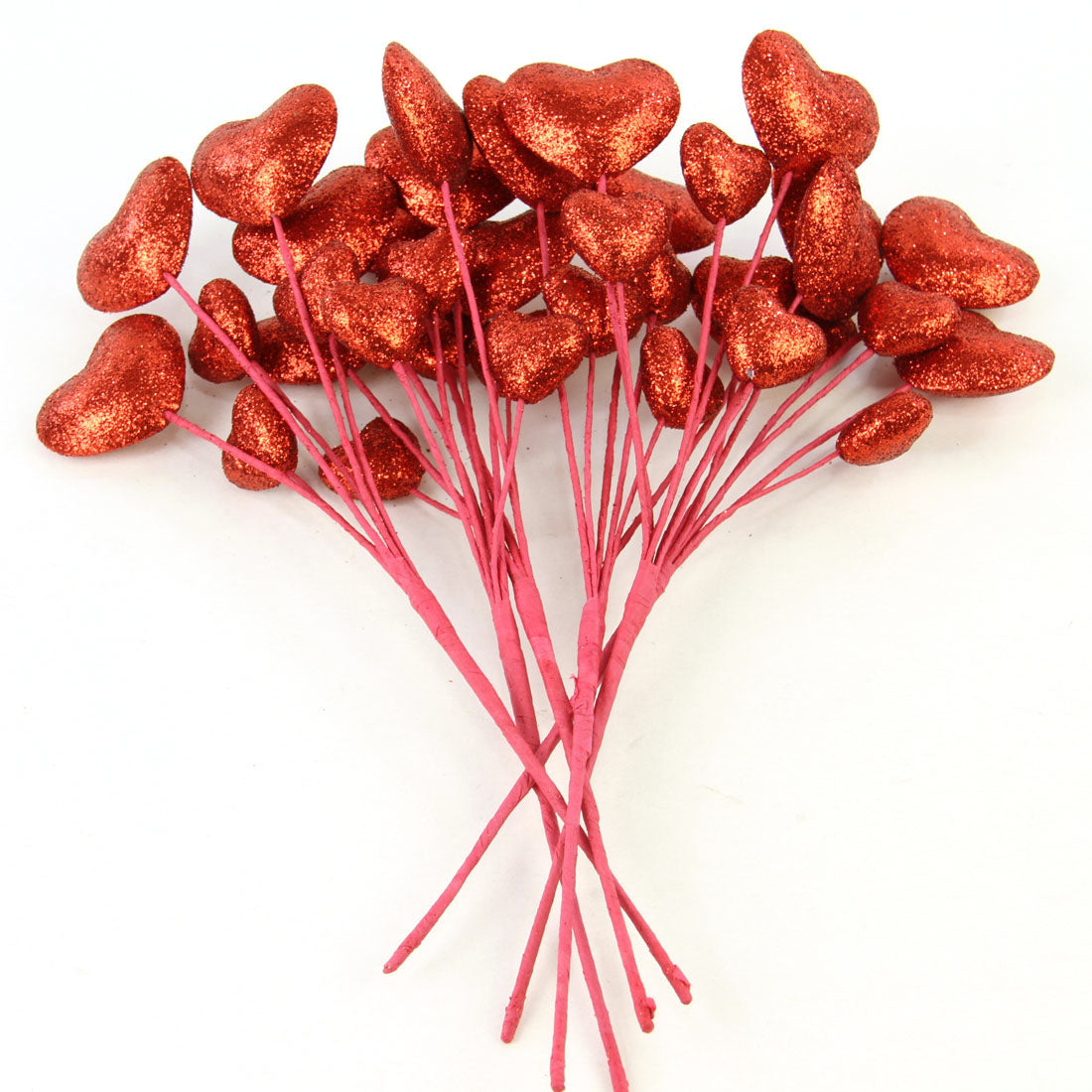 12"  GLITTER HEART PICK 6 PER PACKAGE