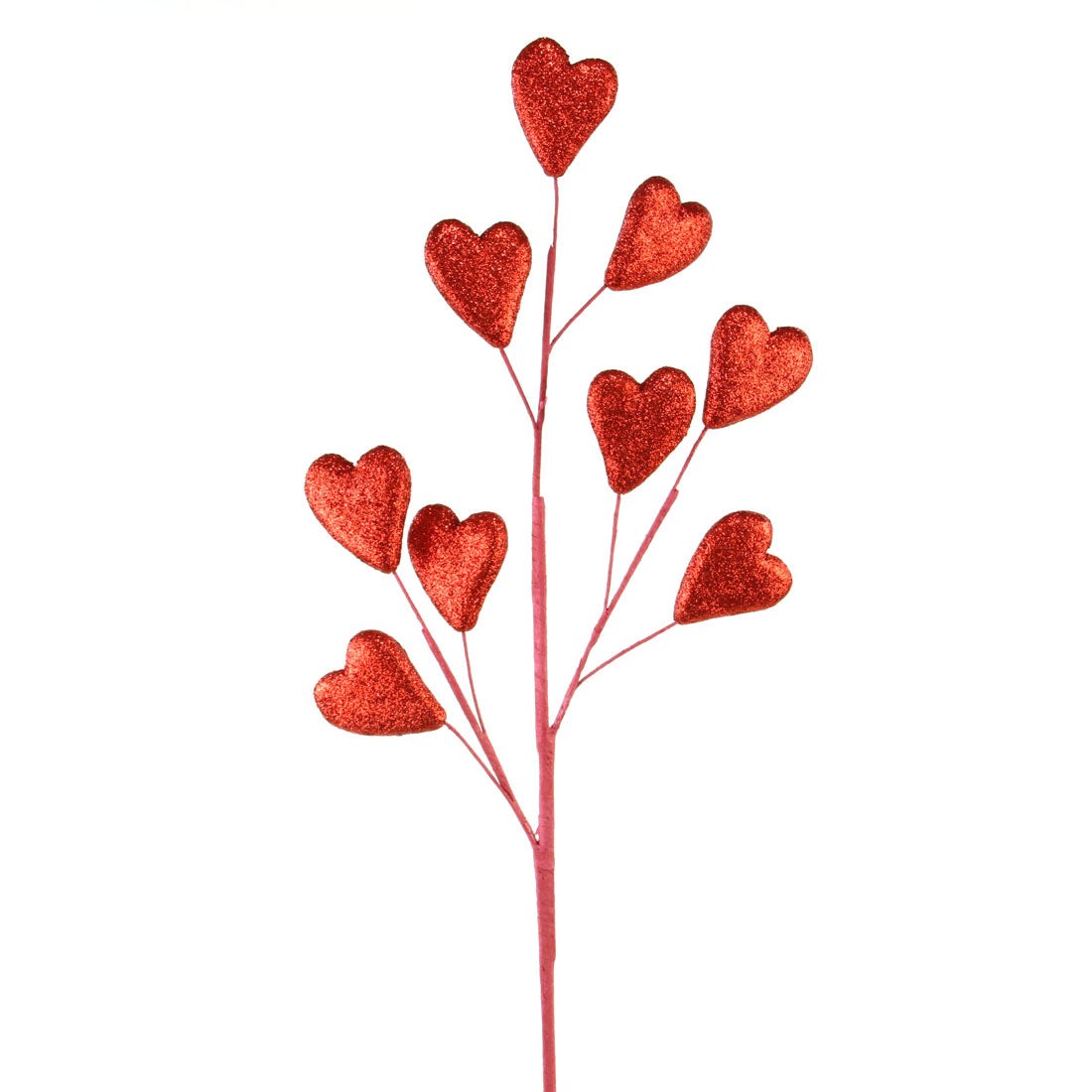 30" GLITTER HEARTS SPRAY RED