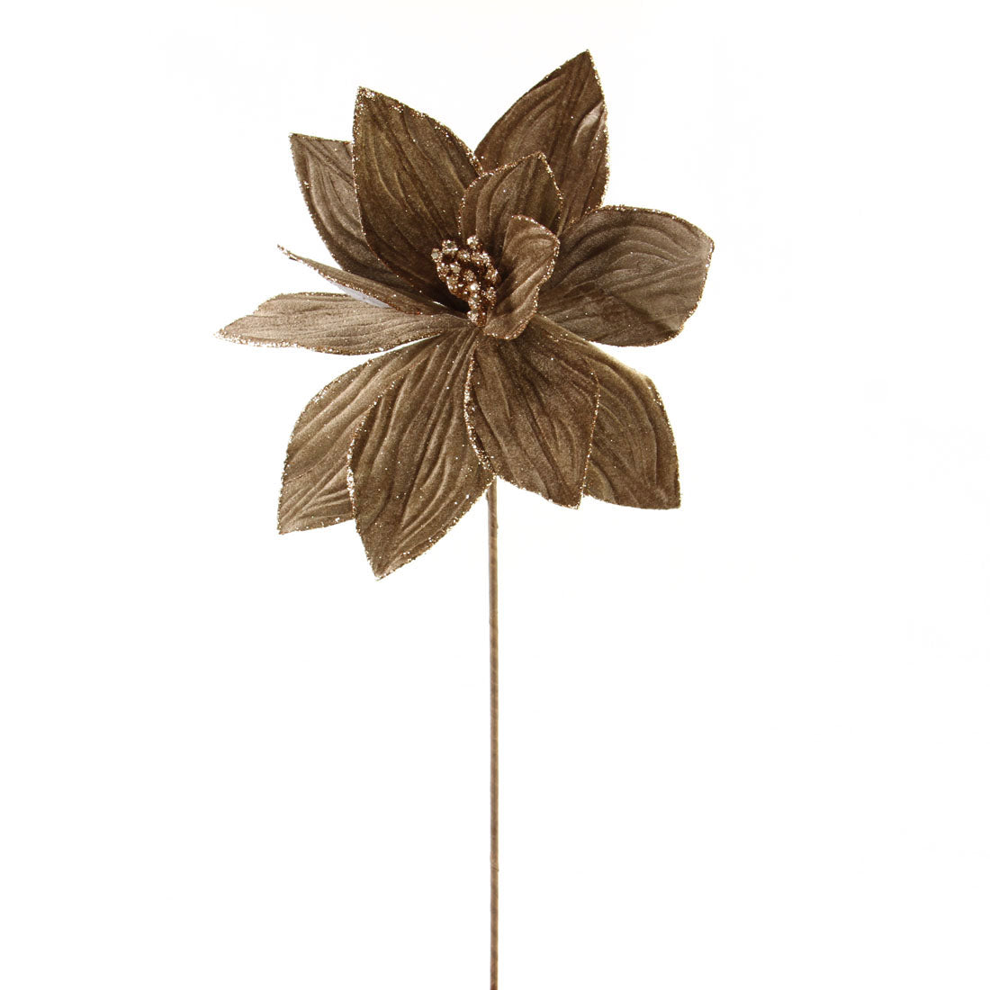 22"VEL.GLT.POINSETTIA STEM