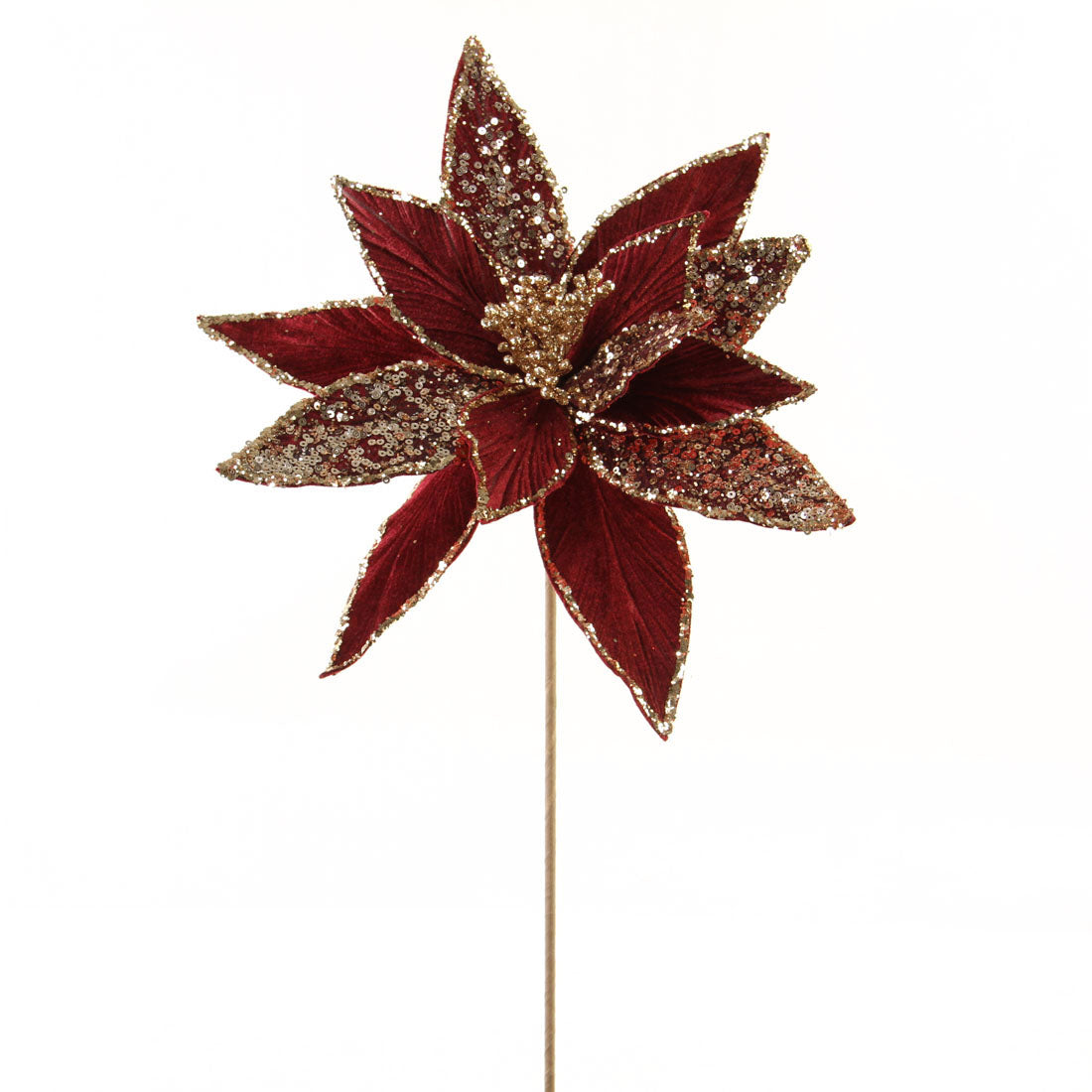 20"POINSETTIA STEM BURGUNDY