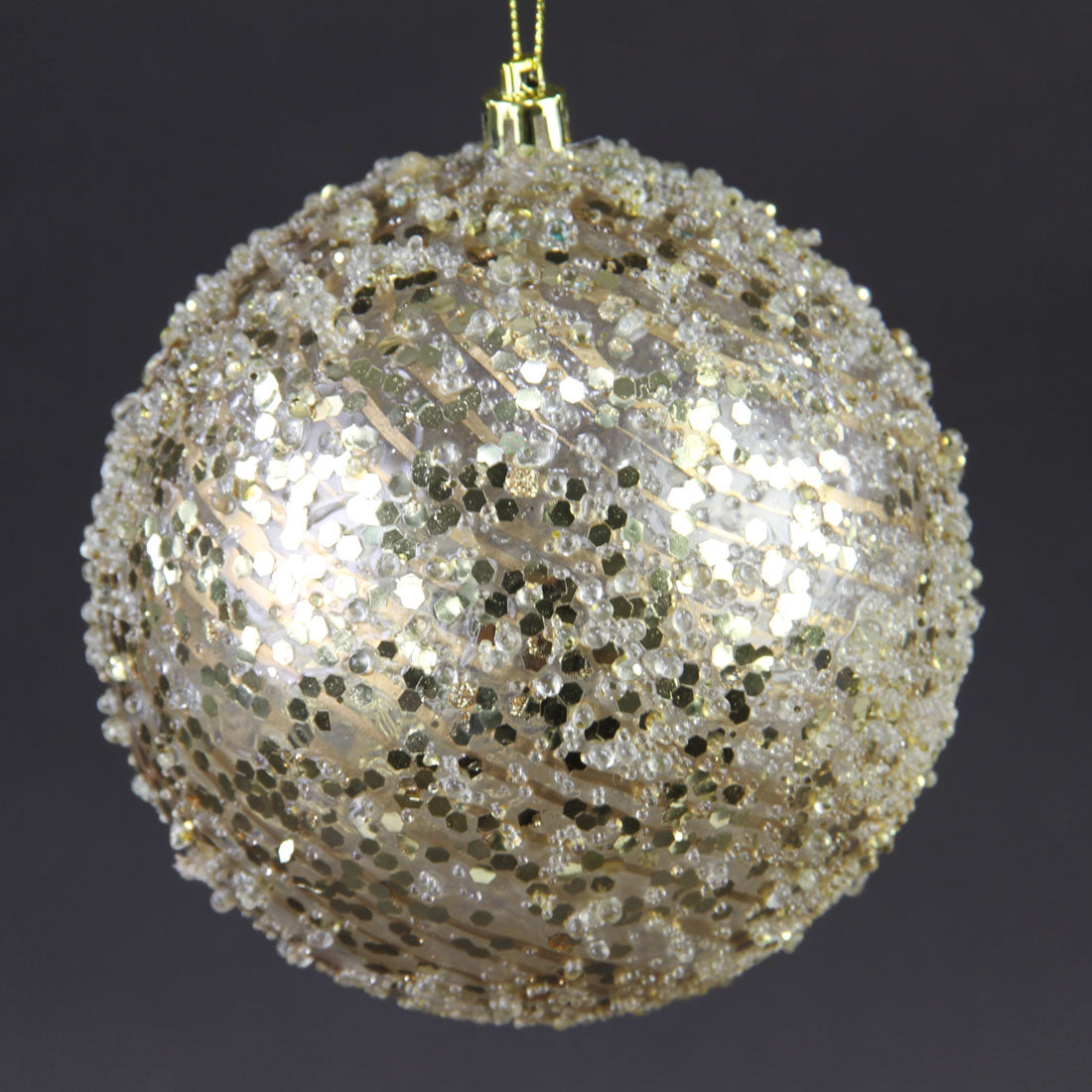 5"CRYSTAL/SWIRL/GLT.BALL ORN