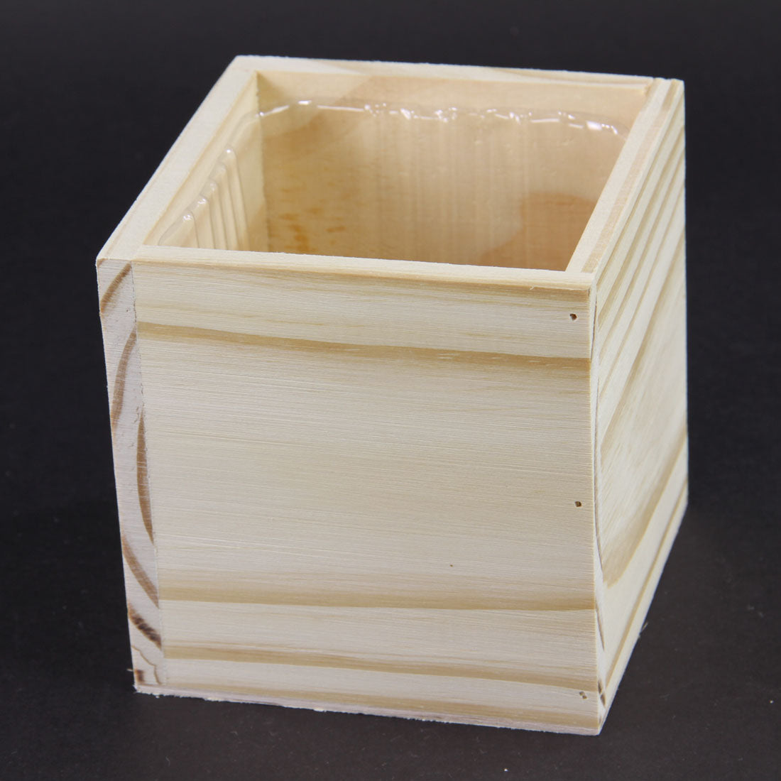 5"WOOD PLANTER NATURAL
